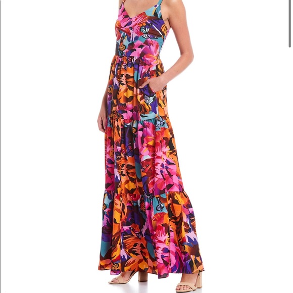 Shelli Segal Floral Evening Dress 
